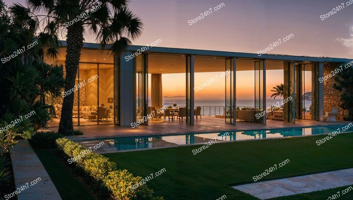 Luxury Villa with Stunning Mediterranean Sunset Views