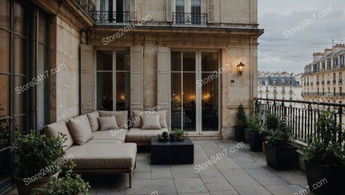 Luxurious French Terrace in Elegant Urban Apartment Setting