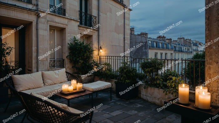 Candlelit Terrace in a Prestigious French Apartment