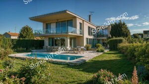 Modern Suburban Home with Pool and Garden Near Paris