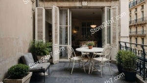 Elegant Terrace in Luxurious Apartment in French City Center