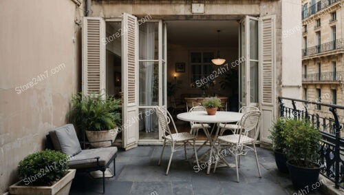 Elegant Terrace in Luxurious Apartment in French City Center