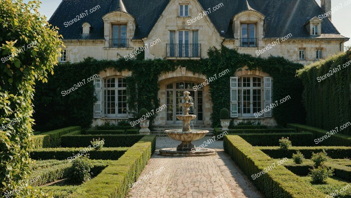 Classic French Countryside Mansion with Elegant Architecture and Gardens