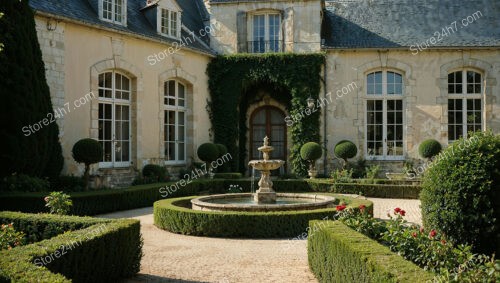 Elegant French Country Mansion with Charming Courtyard
