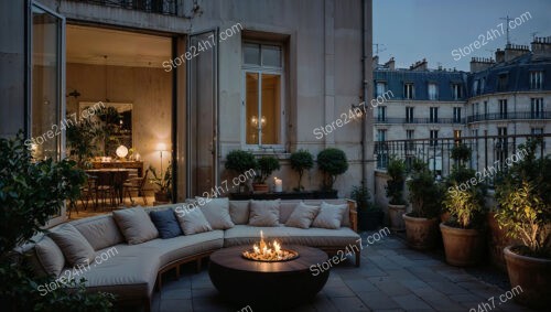 Evening Terrace in Prestigious French City Apartment