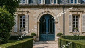 French Country Mansion with Grand Entrance and Gardens