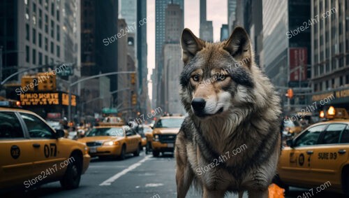 A Lone Wolf Stands Tall Amid Wall Street's Bustling Chaos