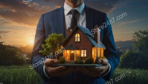 A Realtor's Final Handshake as New Homeowners Celebrate Together