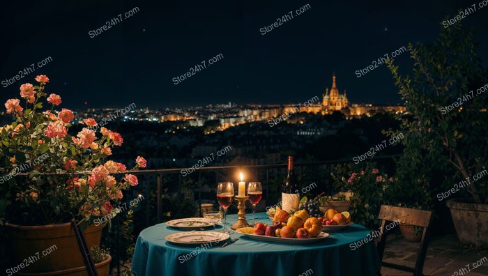 A Romantic Parisian Terrace Offering Stunning City Views