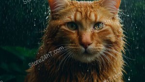 Abandoned, Rain-Soaked Cat Stares Longingly, Hoping for a Loving Home