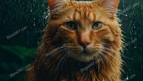 Abandoned, Rain-Soaked Cat Stares Longingly, Hoping for a Loving Home
