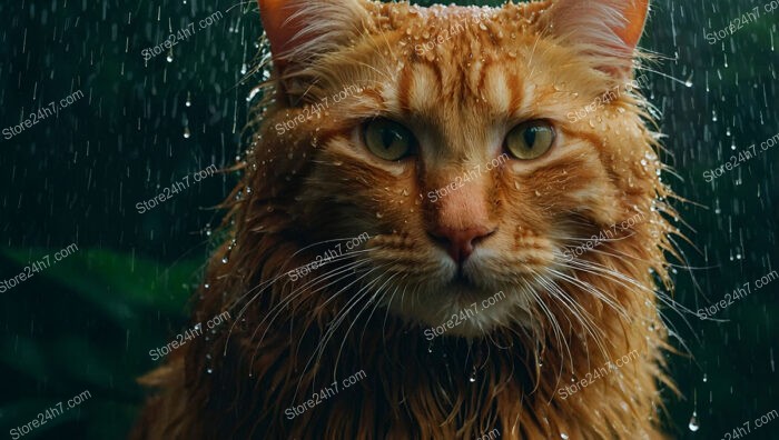 Abandoned, Rain-Soaked Cat Stares Longingly, Hoping for a Loving Home