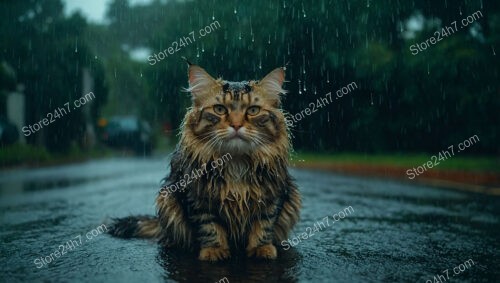Abandoned, Wet Cat in Rain Seeks Compassionate Human for Home