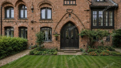 Beautiful Gothic House with Arched Door and Windows