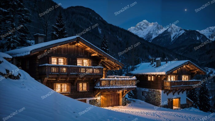 Charming Alpine Chalet Overlooking Majestic Snow-Capped Peaks