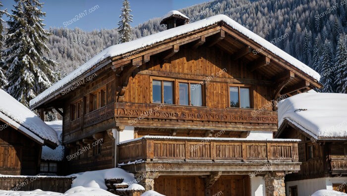 Charming Alpine Chalet with Intricate Woodwork Detailing