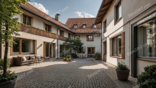 Charming Bavarian Courtyard with Cozy Seating Area