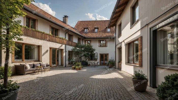 Charming Bavarian Courtyard with Cozy Seating Area