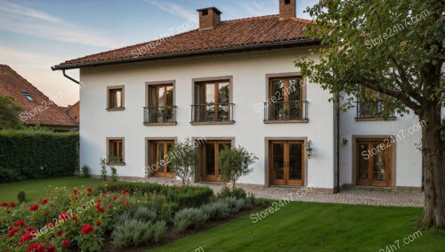 Charming Countryside House with Red Roof and Garden