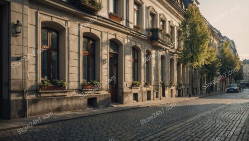 Charming Eastern German Street with Historic Architectural Beauty