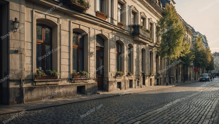 Charming Eastern German Street with Historic Architectural Beauty