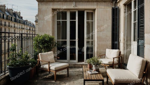 Charming French City Apartment Terrace with Cozy Urban Oasis