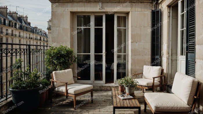 Charming French City Apartment Terrace with Cozy Urban Oasis