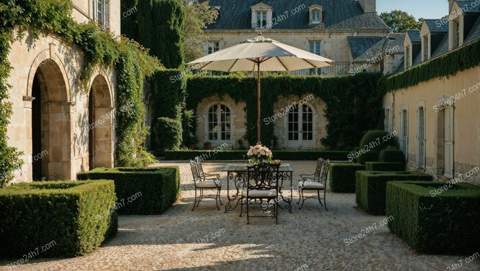 Charming French Country Estate with Elegant Garden and Courtyard