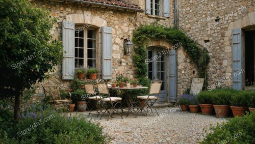 Charming French Country House with Stone Walls and Courtyard