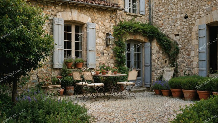 Charming French Country House with Stone Walls and Courtyard