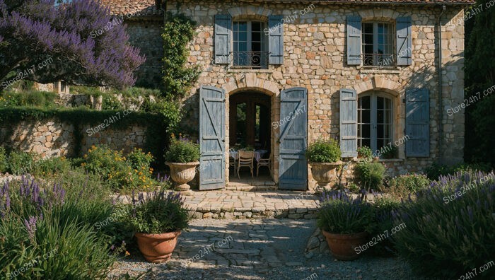 Charming French Stone House with Lavender Garden and Shutters