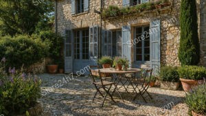 Charming French Stone House with Rustic Courtyard Ambiance