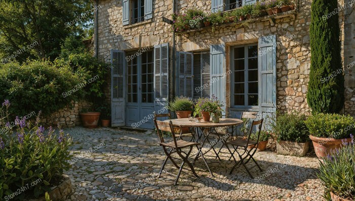 Charming French Stone House with Rustic Courtyard Ambiance