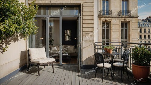 Charming French Terrace Oasis in Luxurious City Apartment