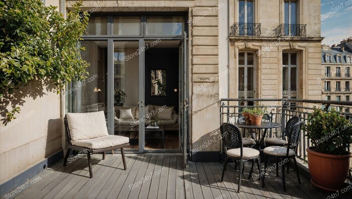 Charming French Terrace Oasis in Luxurious City Apartment