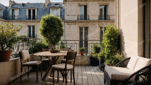 Charming French Terrace with Classic Architectural Elements