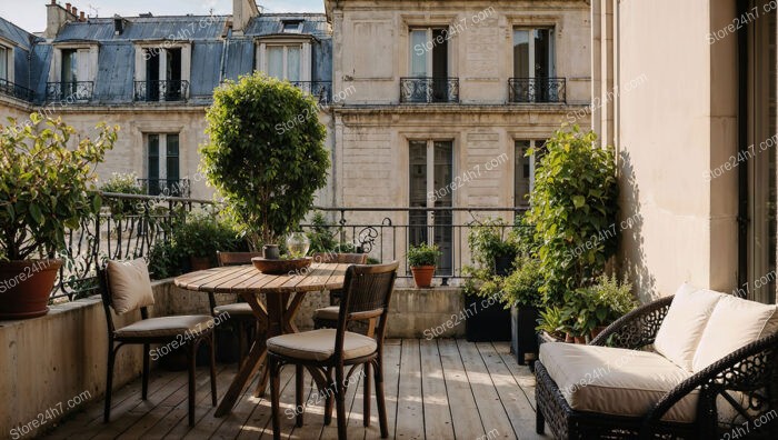 Charming French Terrace with Classic Architectural Elements