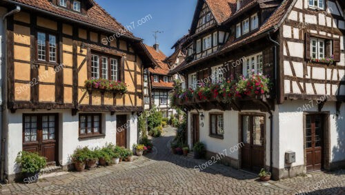 Charming German Half-Timbered Houses with Floral Decorations