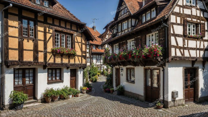 Charming German Half-Timbered Houses with Floral Decorations