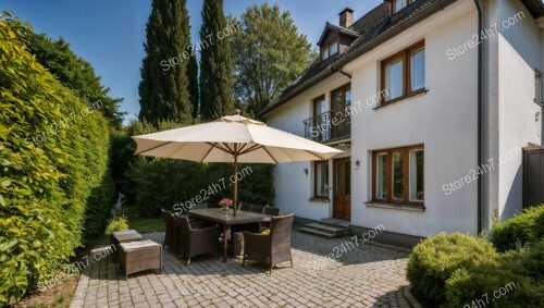 Charming German Home with Outdoor Dining Area and Greenery