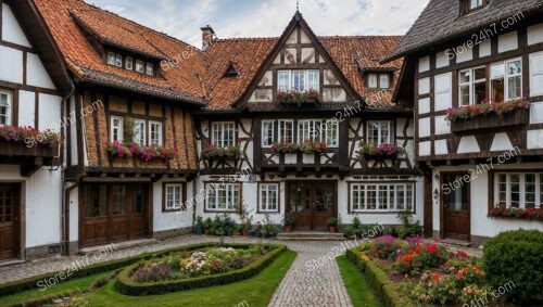 Charming Half-Timbered Houses in a German Village