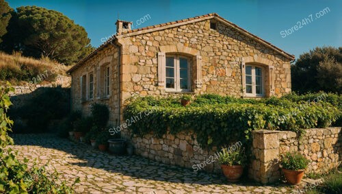 Charming Stone Cottage with Lush Greenery and Rustic Appeal