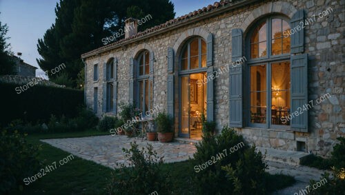 Charming Stone House with Blue Shutters in France