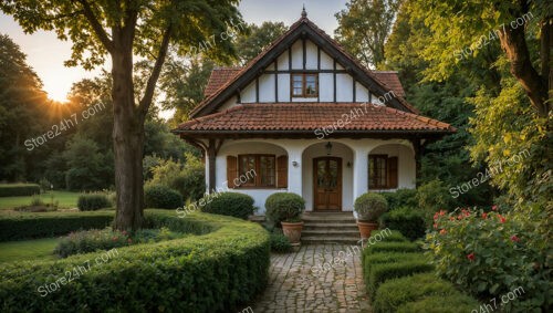 Charming Timber-Framed Cottage with Lush Garden Landscape