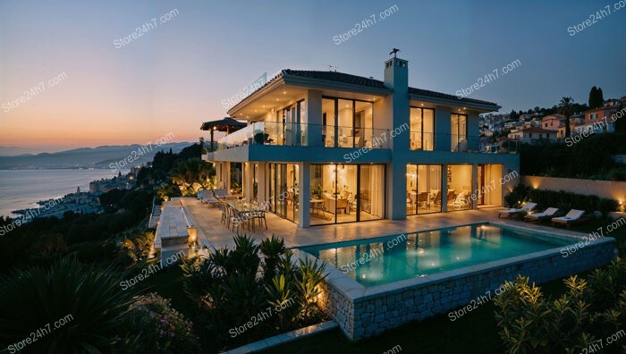 Cliffside Villa Overlooking the Mediterranean Near Nice, France