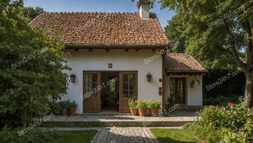 Cozy Cottage with Red Roof and Garden Patio