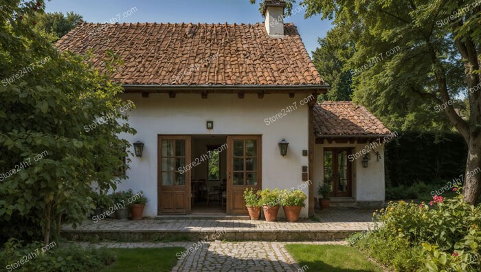 Cozy Cottage with Red Roof and Garden Patio