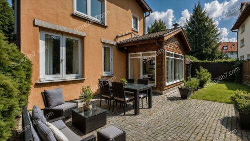 Cozy German Family Home with Modern Patio Furniture