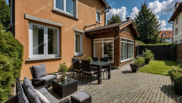 Cozy German Family Home with Modern Patio Furniture