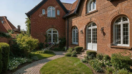 Cozy Gothic House with Red Brick and Arched Windows